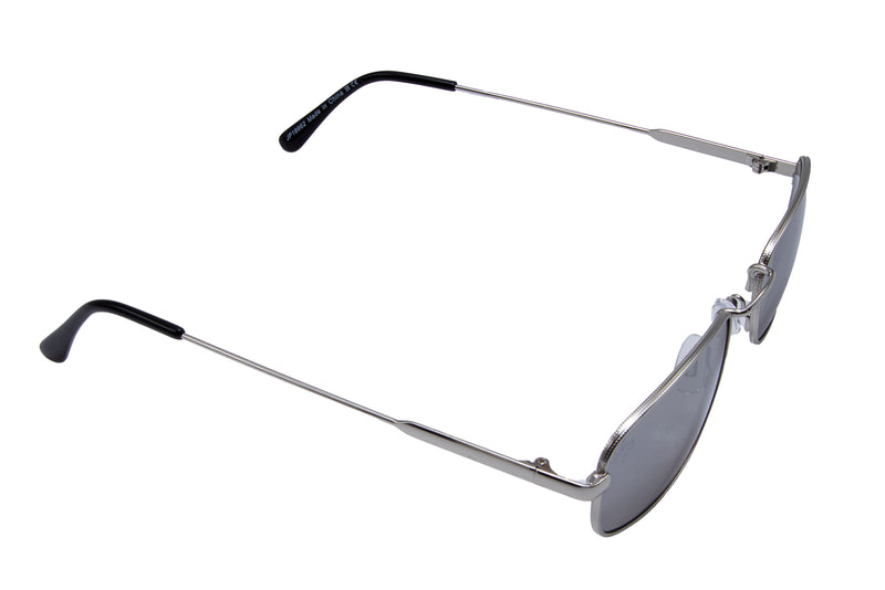 SILVER RECTANGLE FRAME WITH SILVER MIRROR LENSES