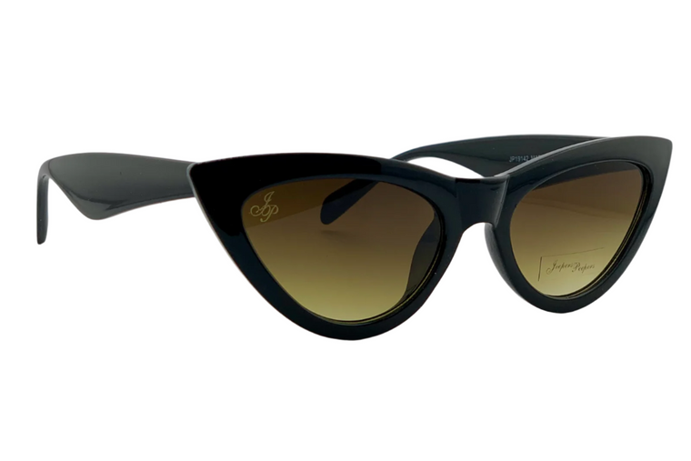 BLACK CAT EYE WITH BROWN LENSES