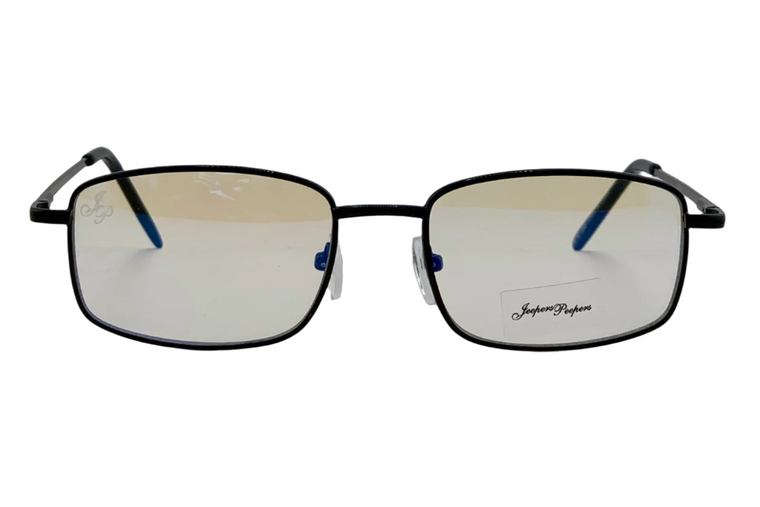 BLACK RECTANGLE FRAME WITH CLEAR BLUE LIGHT LENSES