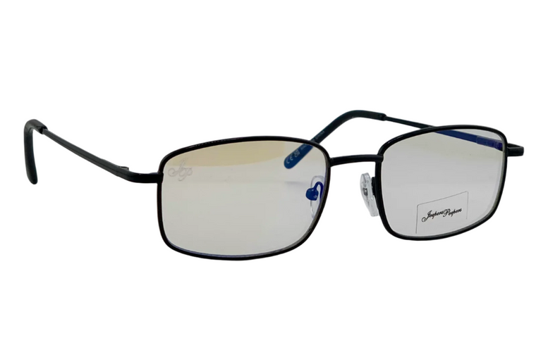 BLACK RECTANGLE FRAME WITH CLEAR BLUE LIGHT LENSES