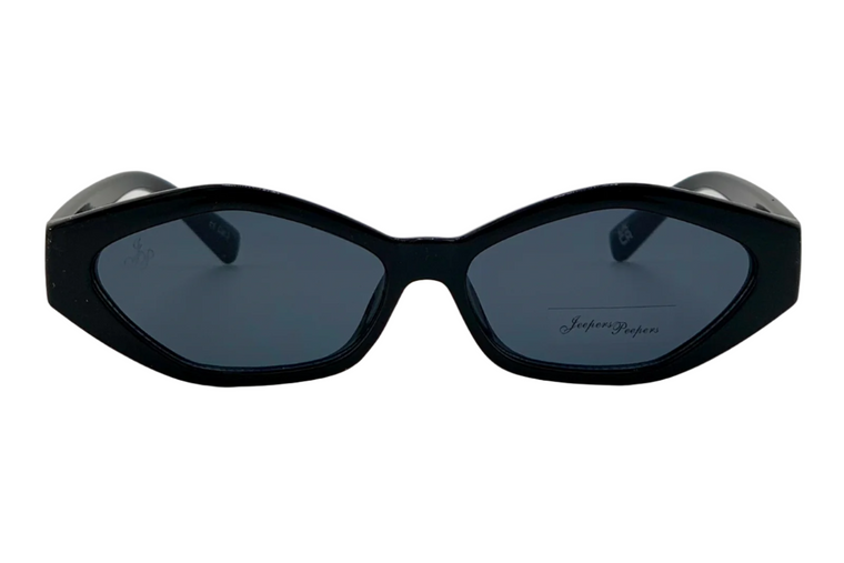 BLACK OVAL FRAME WITH GREY LENSES