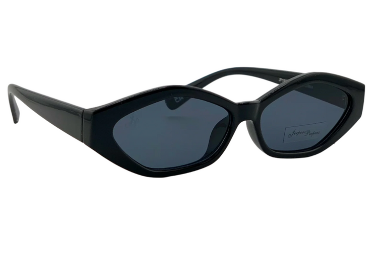 BLACK OVAL FRAME WITH GREY LENSES