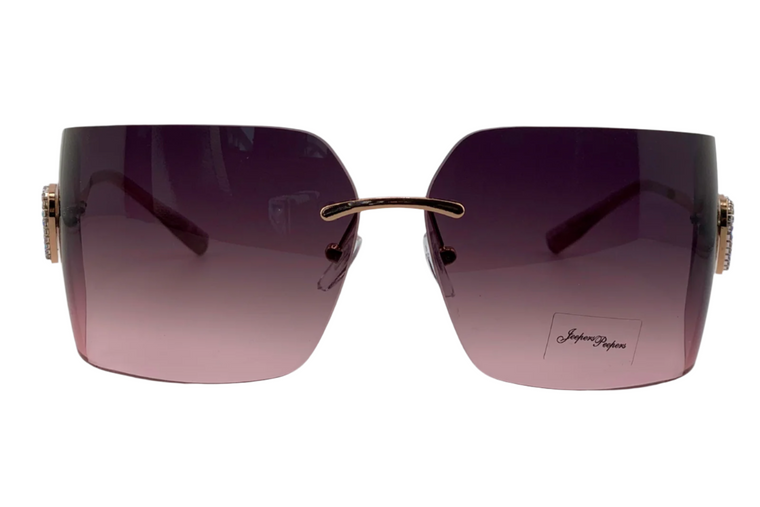 GOLD VISOR FRAME WITH PINK LENSES