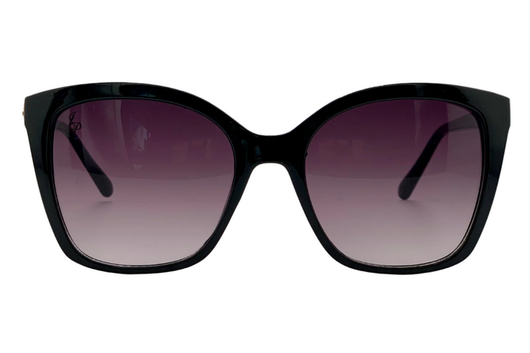 BLACK SQUARE FRAME WITH PURPLE LENSES