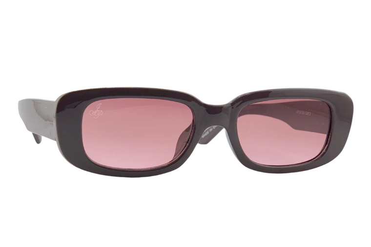 PURPLE RECTANGLE FRAME WITH PINK LENSES