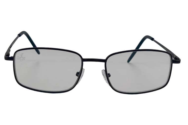 BLACK RECTANGLE FRAMES WITH CLEAR BLUE LIGHT LENSES