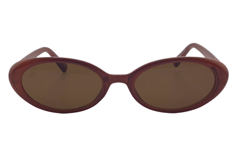 BROWN OVAL FRAME WITH BROWN LENSES