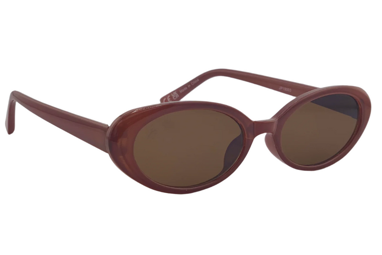 BROWN OVAL FRAME WITH BROWN LENSES