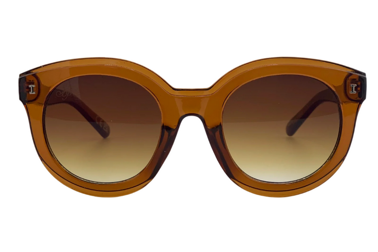 BROWN ROUND FRAME WITH BROWN LENSES