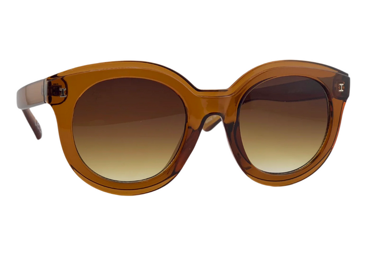 BROWN ROUND FRAME WITH BROWN LENSES