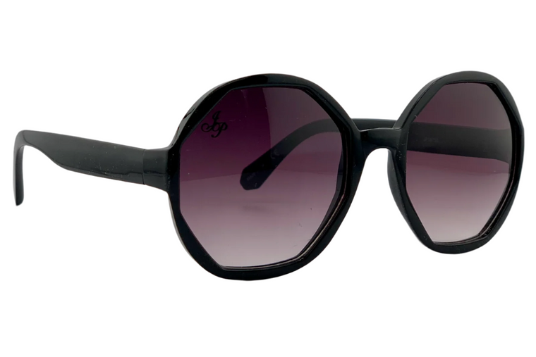 BLACK ROUND FRAME WITH PURPLE LENSES