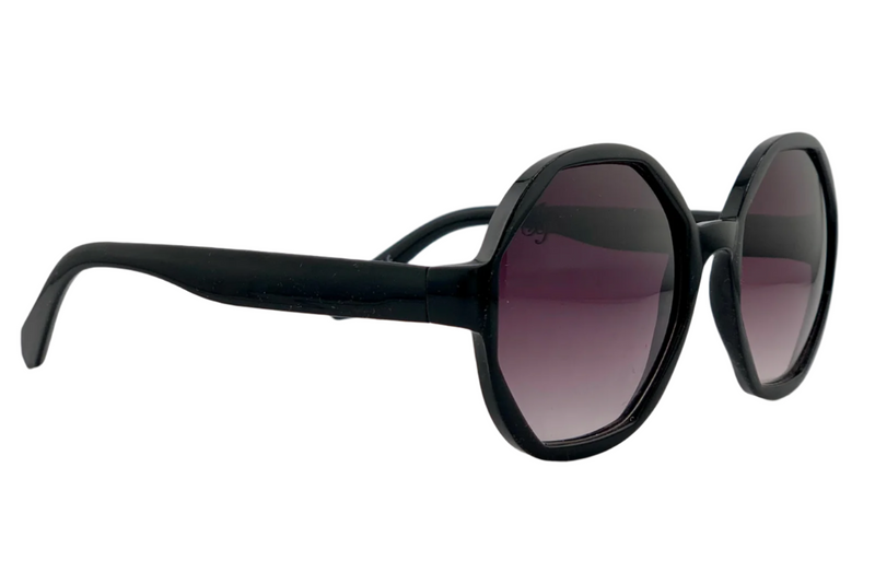 BLACK ROUND FRAME WITH PURPLE LENSES