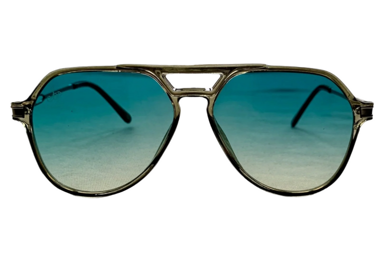 GREEN AVIATOR FRAME WITH GREEN LENSES