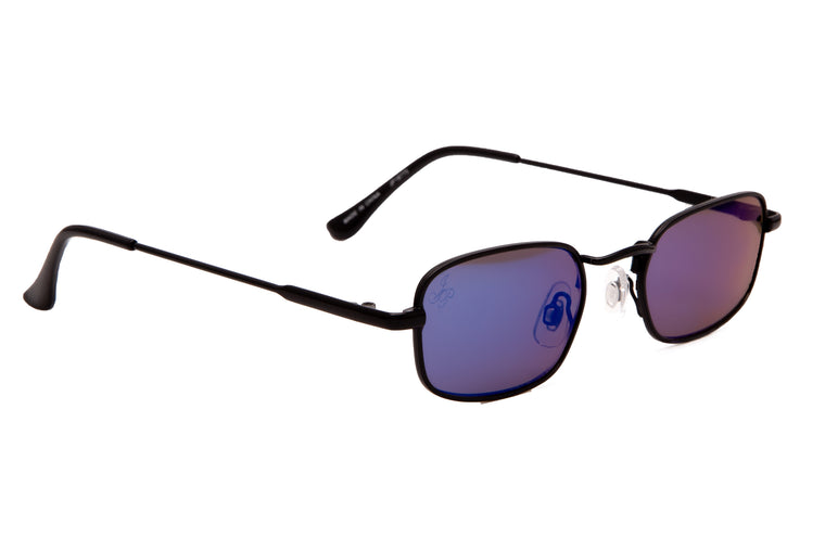 BLACK METAL RECTANGLE STYLE WITH BLUE MIRROR LENSES