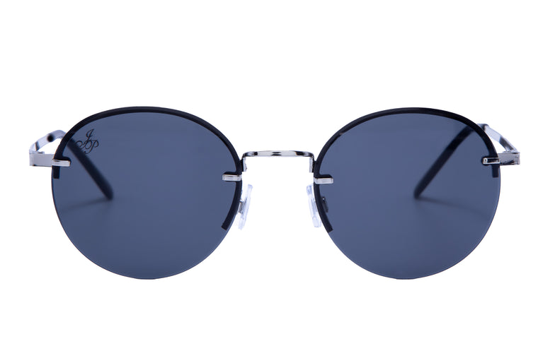 SILVER ROUND FRAME WITH SMOKE LENSES