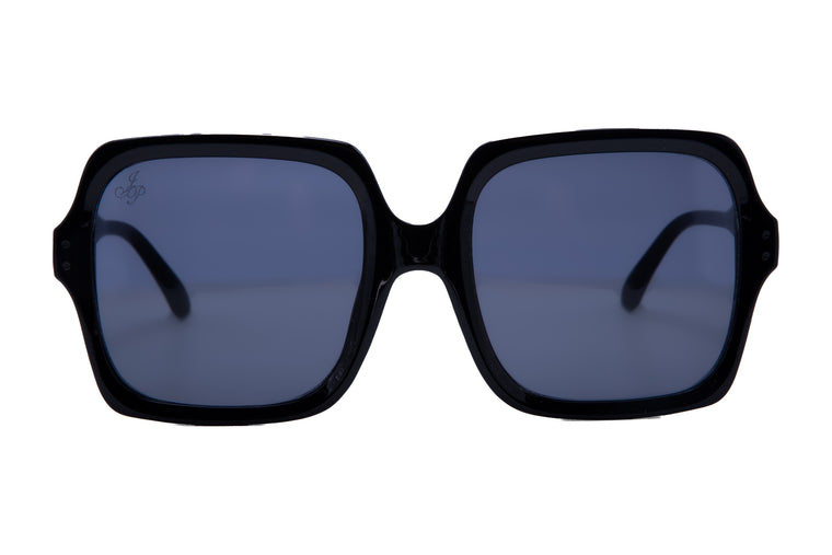 BLACK SQUARE FRAME WITH BLACK LENSES