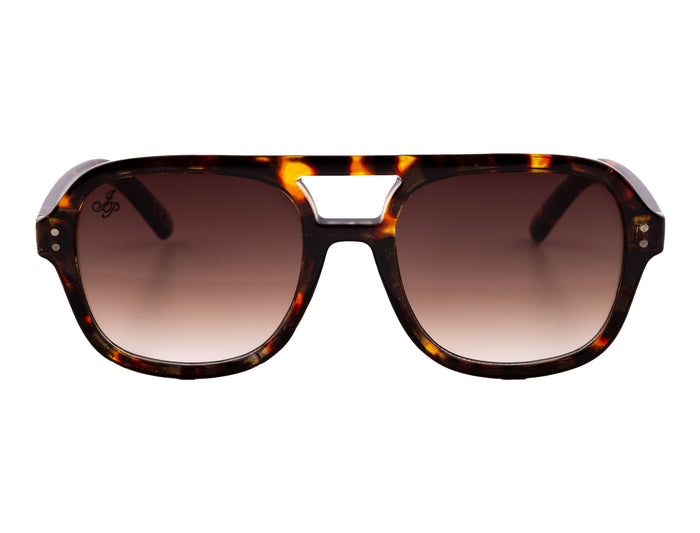 TORT AVIATOR FRAME WITH BROWN GRAD LENSES