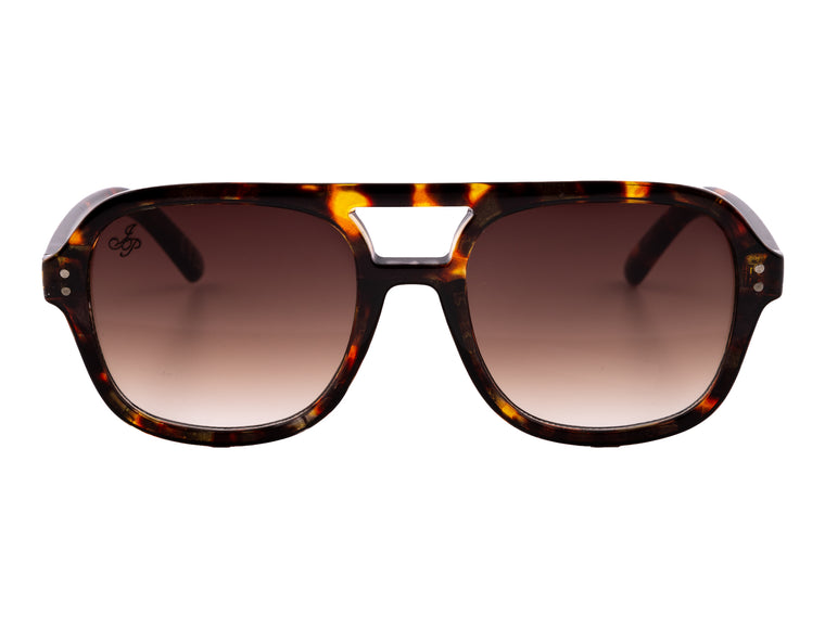 TORT AVIATOR FRAME WITH BROWN GRAD LENSES
