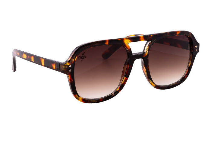 TORT AVIATOR FRAME WITH BROWN GRAD LENSES