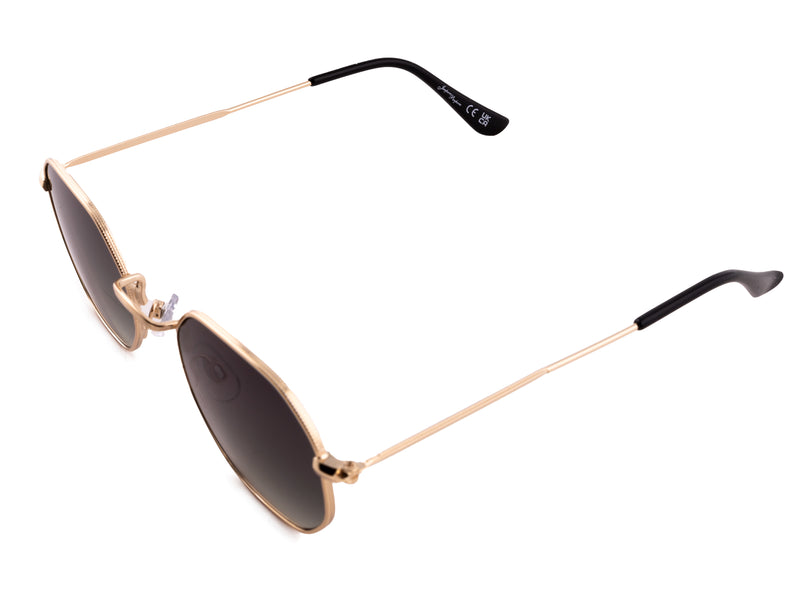 GOLD ROUND FRAME WITH GREY LENSES