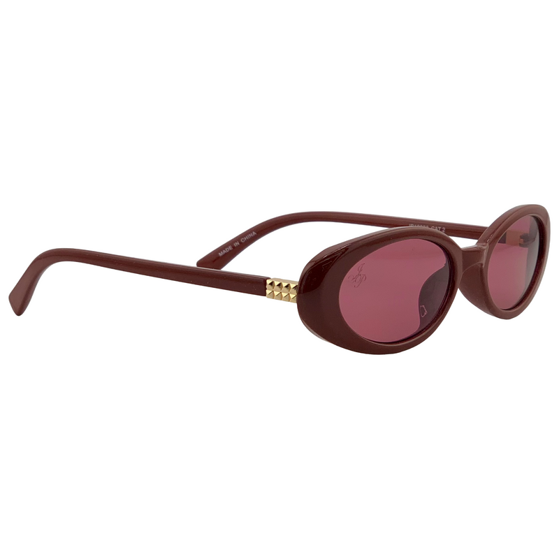DARK PINK OVAL FRAME WITH PINK LENSES