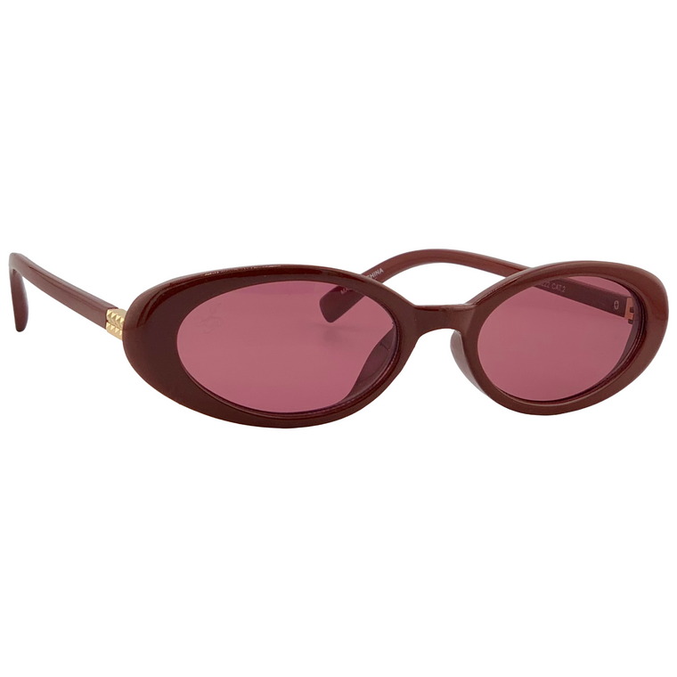 DARK PINK OVAL FRAME WITH PINK LENSES