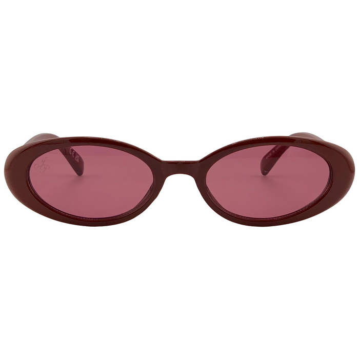 DARK PINK OVAL FRAME WITH PINK LENSES