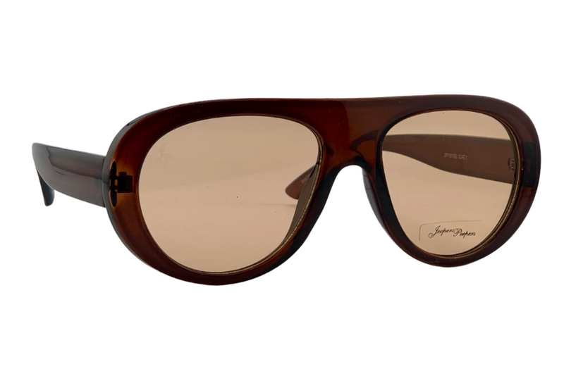 BROWN ROUND FRAME WITH BROWN LENSES
