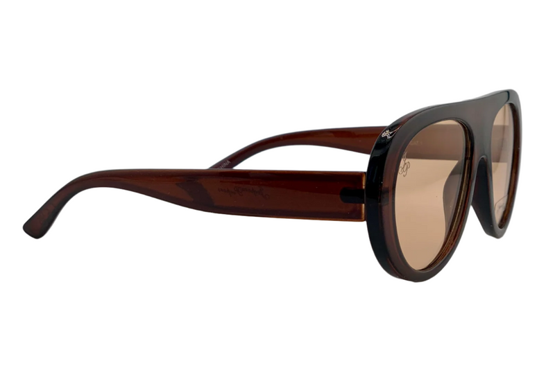 BROWN ROUND FRAME WITH BROWN LENSES