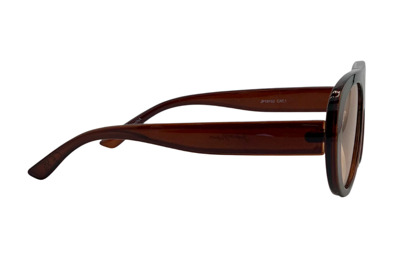 BROWN ROUND FRAME WITH BROWN LENSES