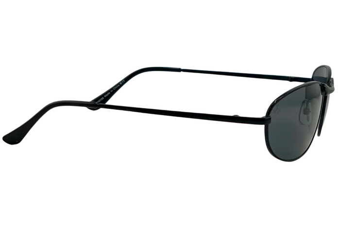 BLACK OVAL FRAME WITH BLACK LENSES
