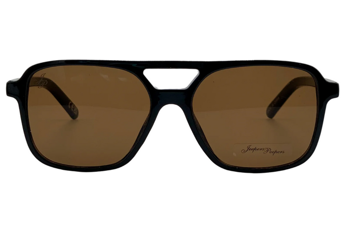 BLACK AVIATOR FRAME WITH BROWN LENSES