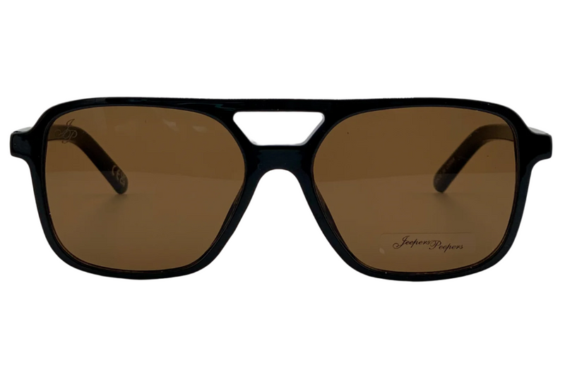 BLACK AVIATOR FRAME WITH BROWN LENSES