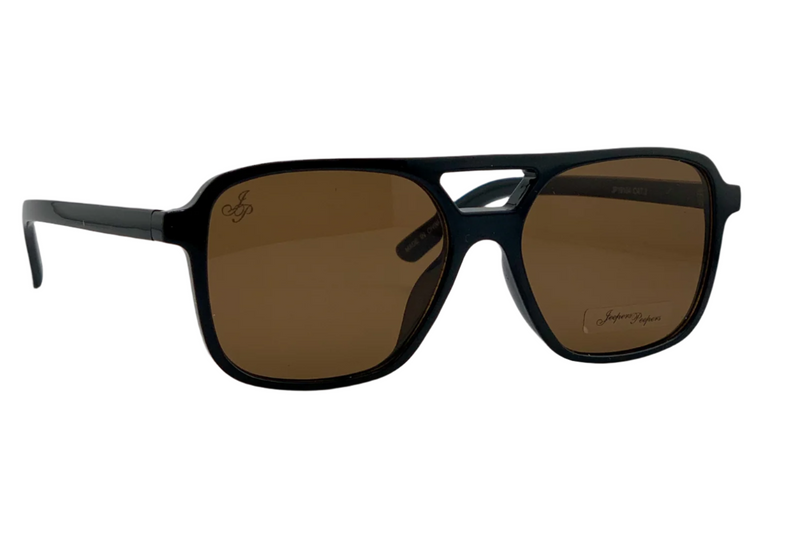 BLACK AVIATOR FRAME WITH BROWN LENSES