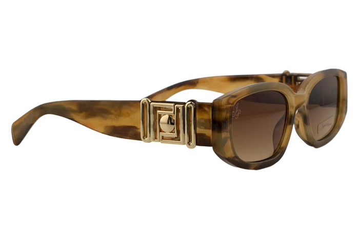 BROWN MULTI FRAME WITH GOLD DETAIL AND BROWN LENSES
