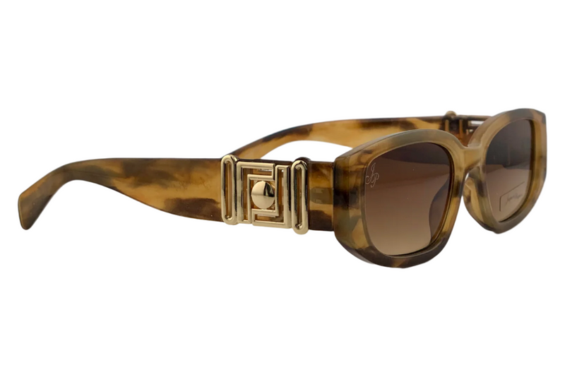 BROWN MULTI FRAME WITH GOLD DETAIL AND BROWN LENSES