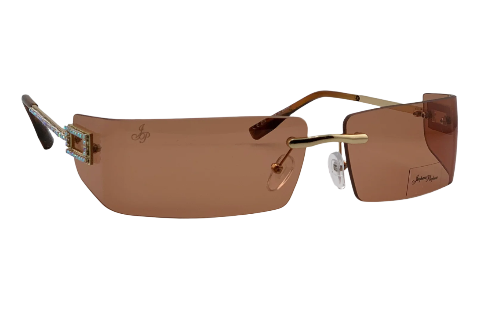 GOLD VISOR FRAME WITH ORANGE LENSES