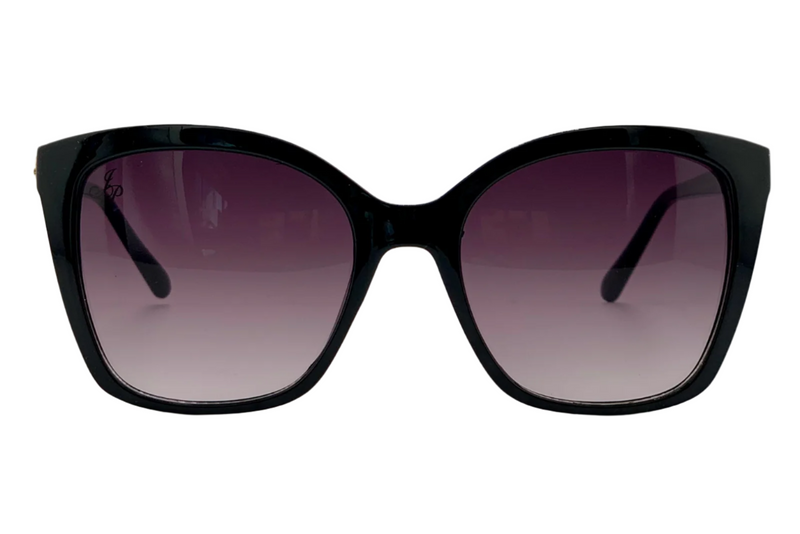 BLACK SQUARE FRAME WITH PURPLE LENSES
