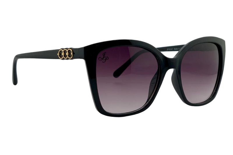 BLACK SQUARE FRAME WITH PURPLE LENSES