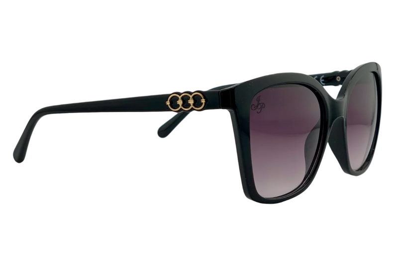 BLACK SQUARE FRAME WITH PURPLE LENSES
