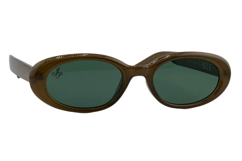 OLIVE GREEN OVAL FRAME WITH GREEN LENSES