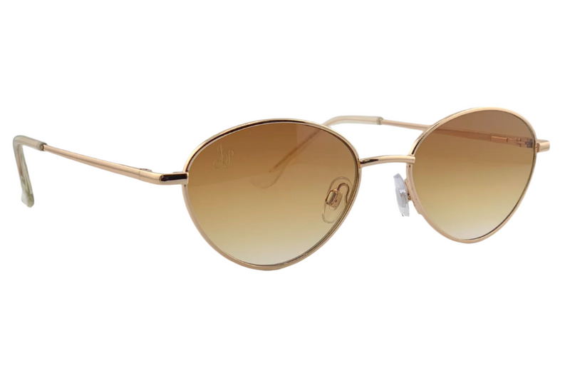 GOLD OVAL FRAME WITH BROWN LENSES