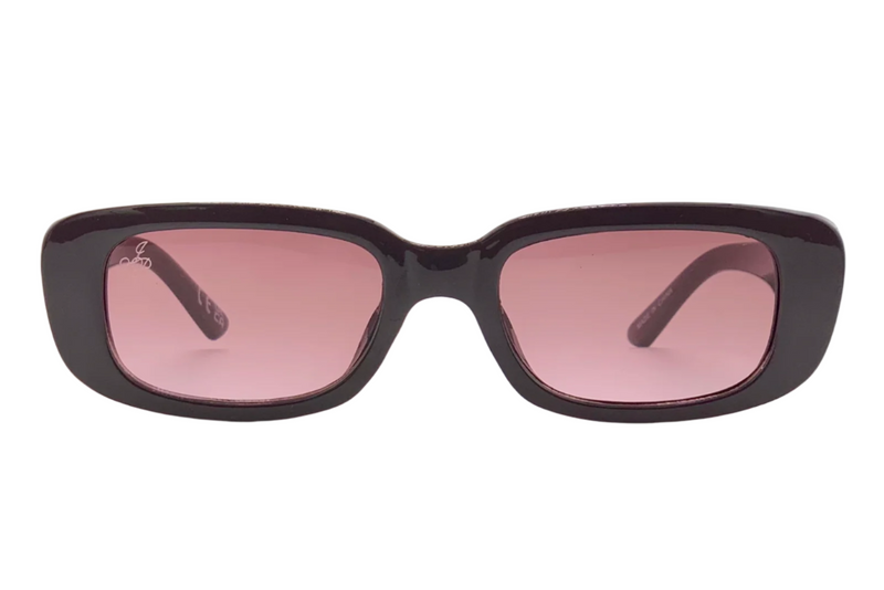 PALE PURPLE RECTANGLE FRAME WITH PINK LENSES