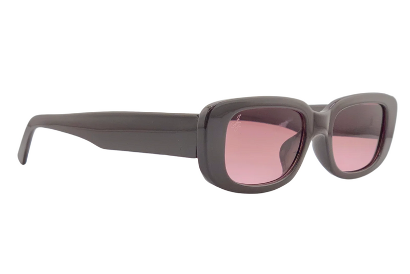 PALE PURPLE RECTANGLE FRAME WITH PINK LENSES