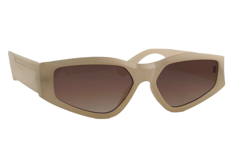 CREAM OVAL FRAME WITH BROWN LENSES