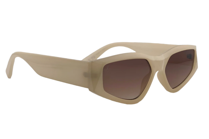 CREAM OVAL FRAME WITH BROWN LENSES