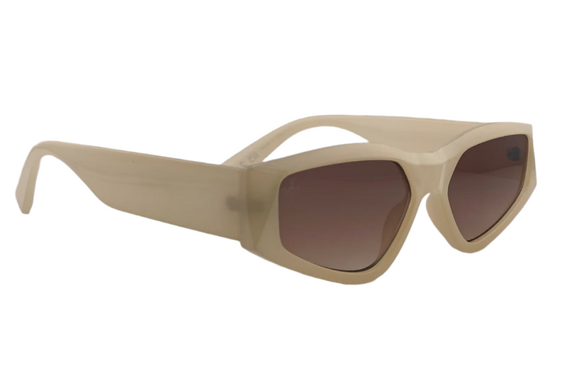CREAM OVAL FRAME WITH BROWN LENSES