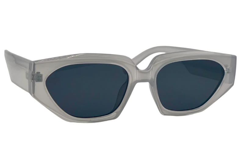 LIGHT GREY OVAL FRAME WITH GREY LENSES
