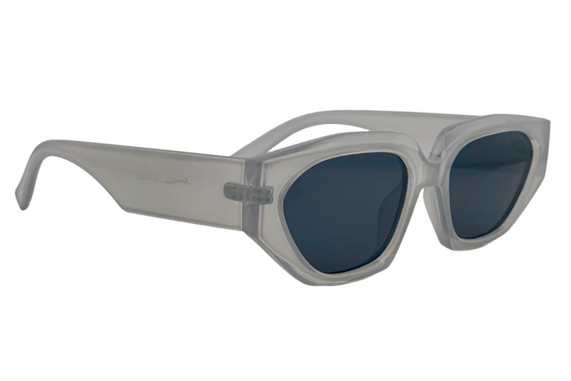 LIGHT GREY OVAL FRAME WITH GREY LENSES