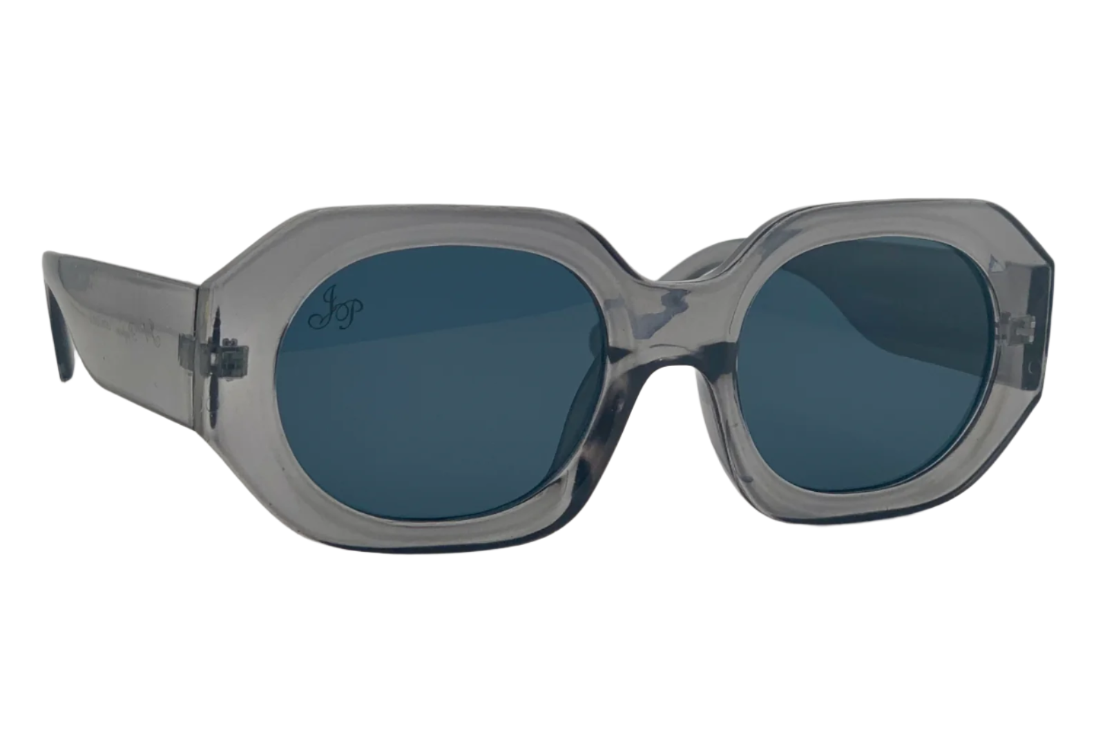 LIGHT GREY HEXAGON FRAME WITH GREY LENSES